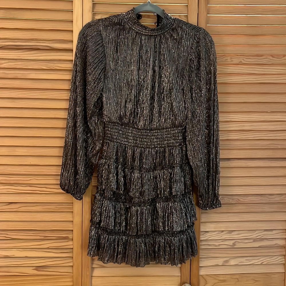 Metallic Tiered Party Minidress